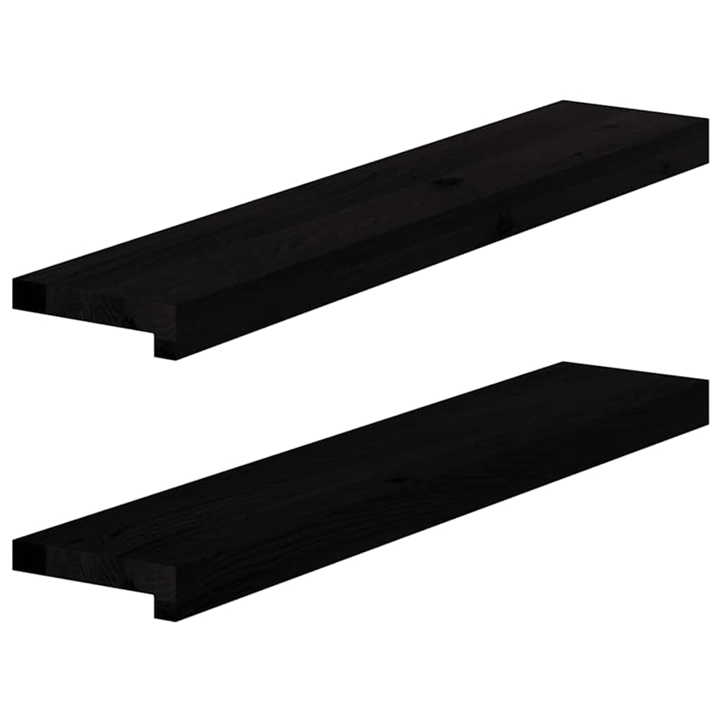 Dunkelbraune Fensterbänke, 80x15 cm, 2er Set