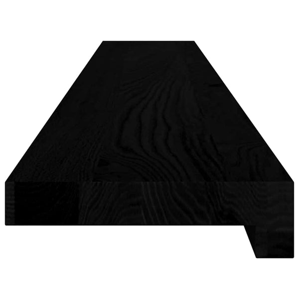 Dunkelbraune Fensterbänke, 120 cm, Eiche Massivholz, 2er-Set