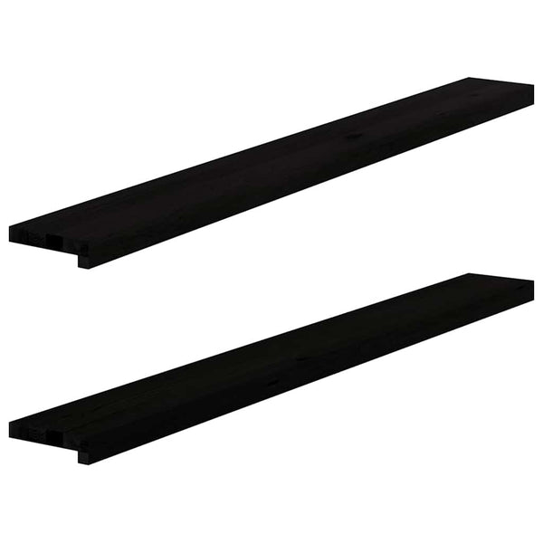 Eiche Fensterbänke Dunkelbraun 140cm 2er-Set