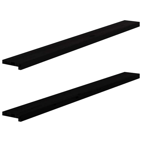 Dunkelbraune Fensterbänke Eiche Massivholz 160cm