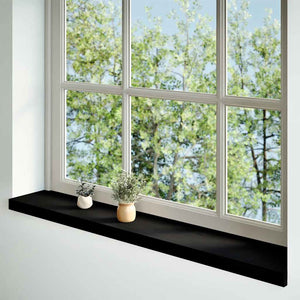 Dunkelbraune Fensterbänke, 110 cm, Eiche Massivholz, 2er-Set