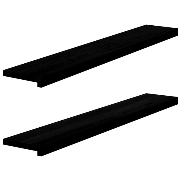 Dunkelbraune Fensterbänke Eiche Massivholz 120 cm
