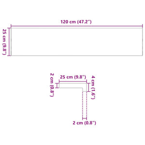 Eiche Fensterbänke Dunkelbraun 120x25cm 2er Set