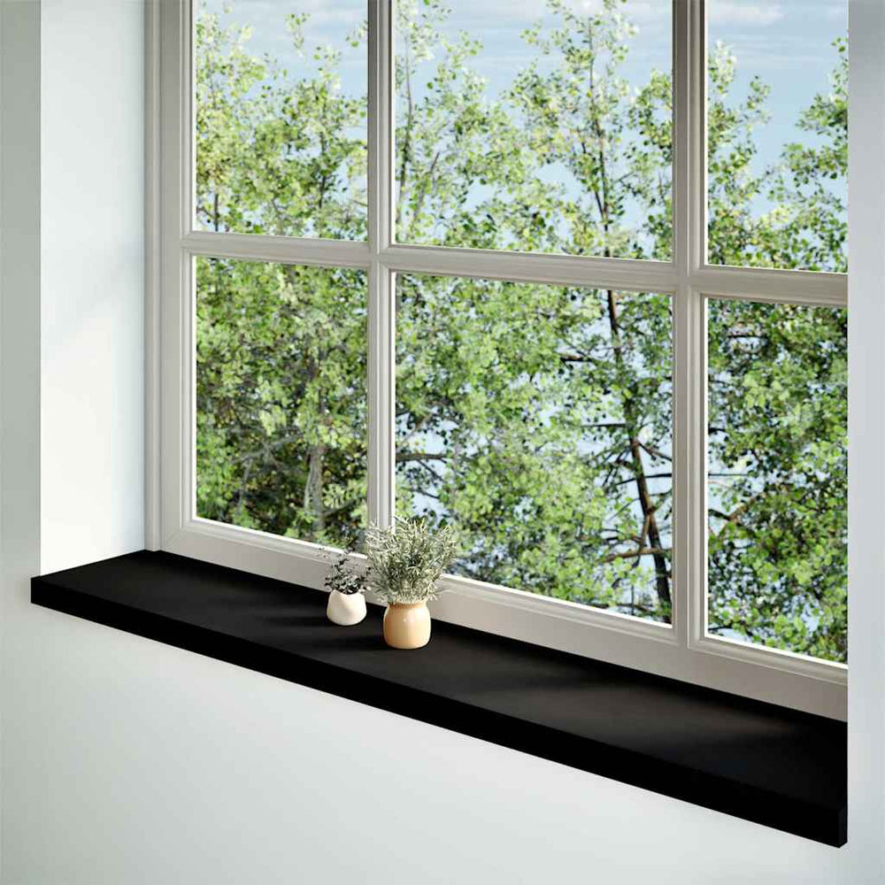Dunkelbraune Fensterbänke Eiche Massivholz 140cm 2er Set