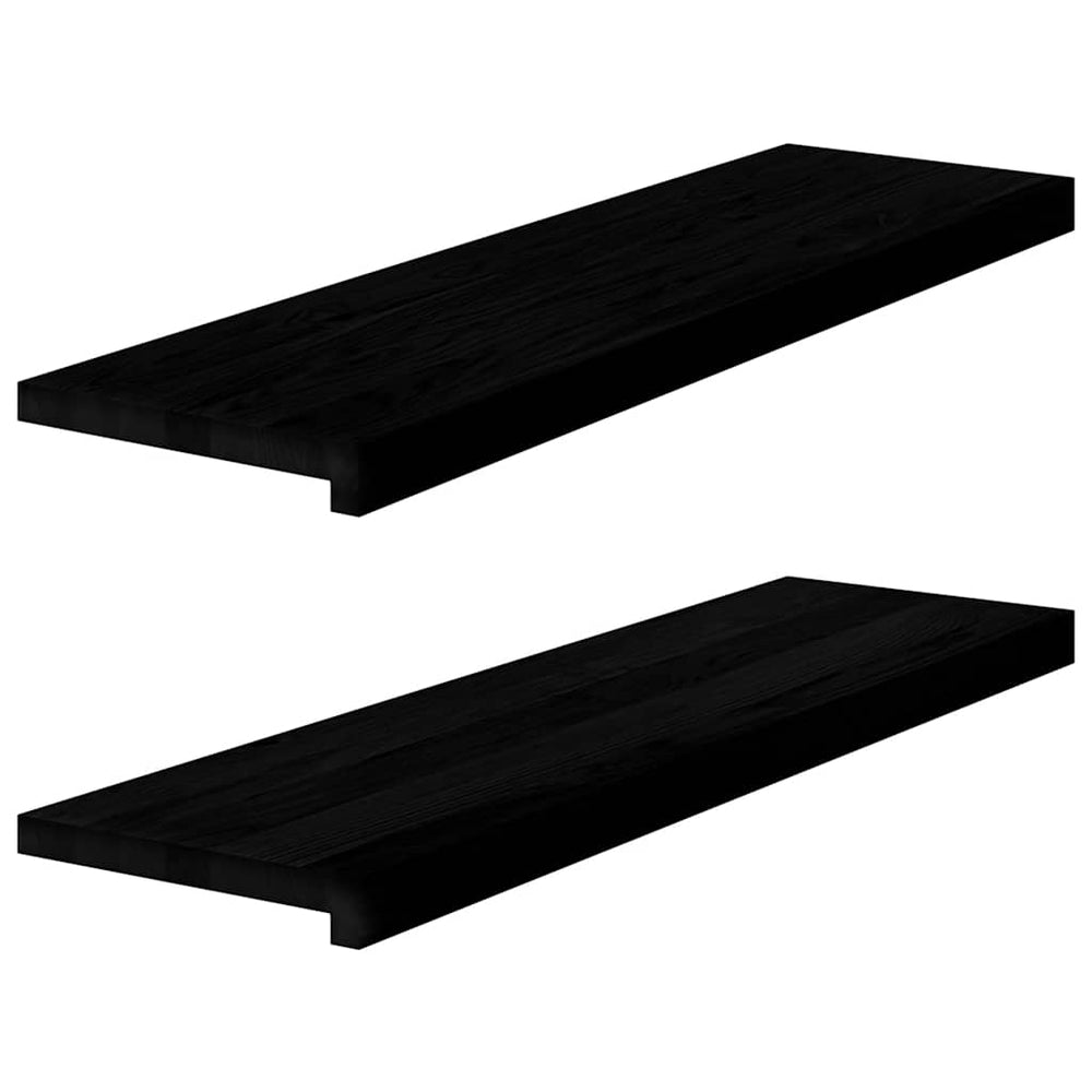Eiche Fensterbänke Dunkelbraun 90x30 cm, 2er Set