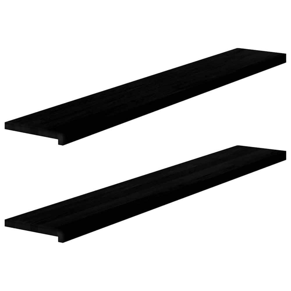 Dunkelbraune Fensterbänke Eiche Massivholz 160cm 2er Set