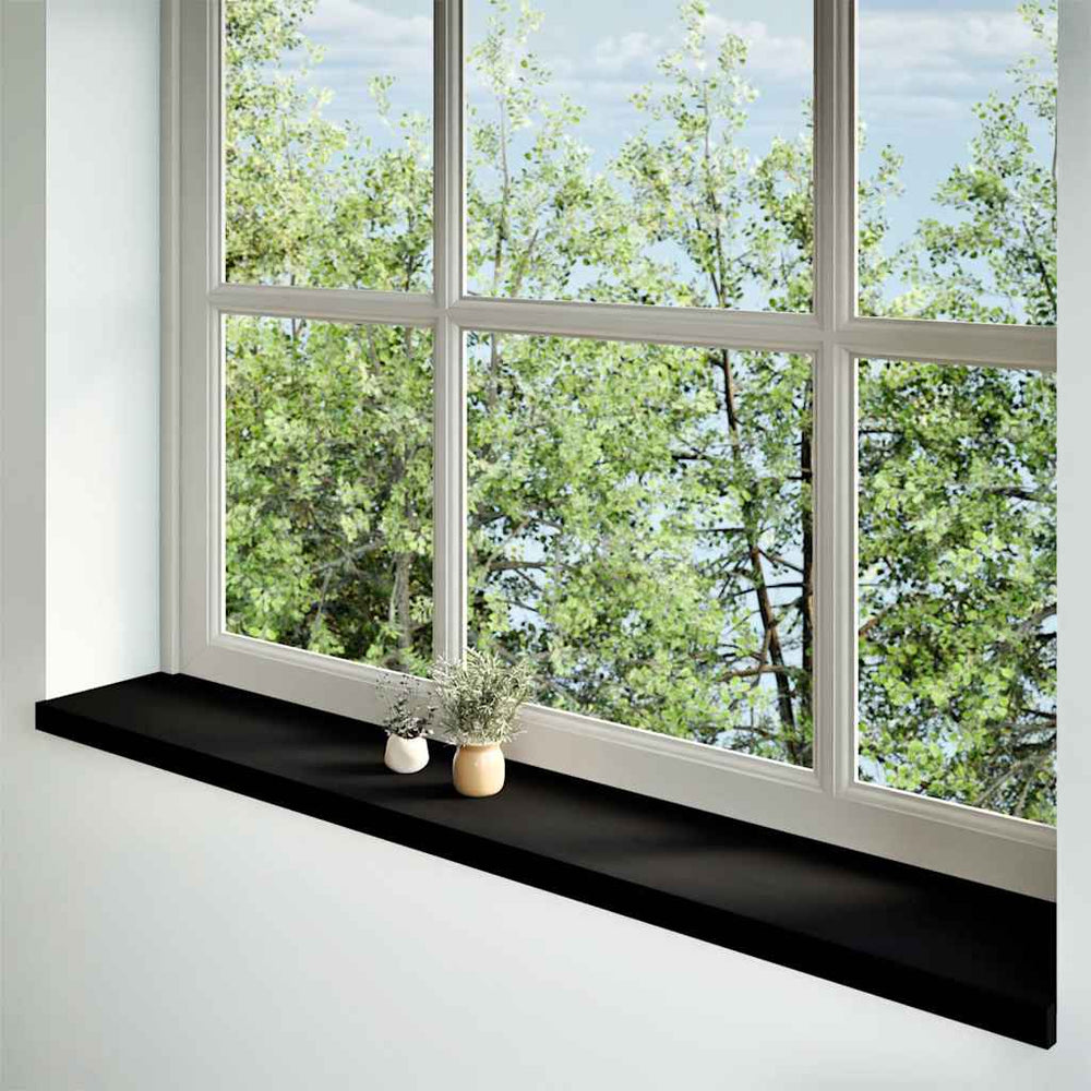 Dunkelbraune Fensterbänke Eiche Massivholz 160cm 2er Set