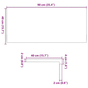 Eiche Fensterbänke Dunkelbraun 90x40cm 2er Set