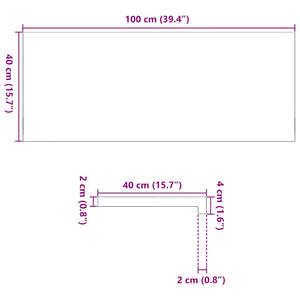 Eiche Fensterbänke Dunkelbraun 100x40cm 2er Set