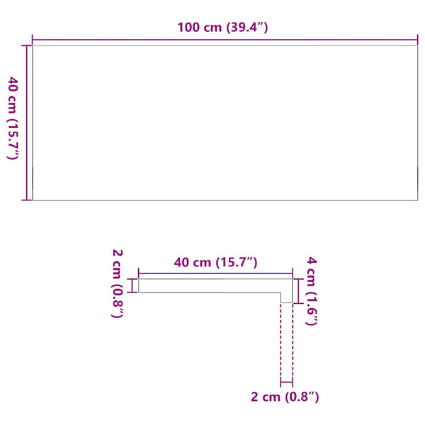 Eiche Fensterbänke Dunkelbraun 100x40cm 2er Set