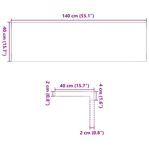 Eiche Fensterbänke Dunkelbraun 140x40cm 2er Set