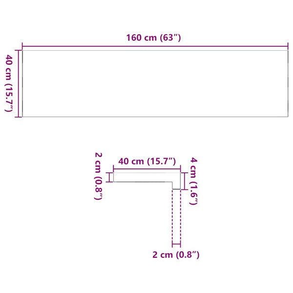 Eiche Fensterbänke Dunkelbraun 160cm 2er Set