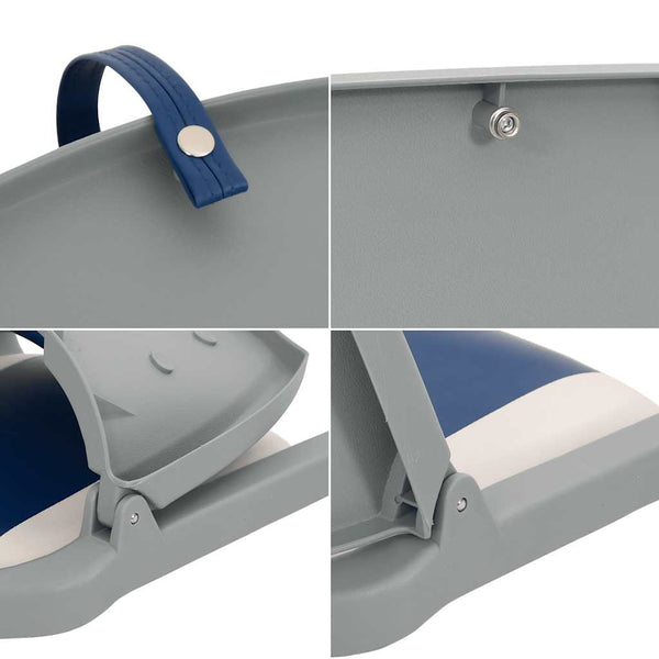 Klappbares Bootssitz-Set, 2-teilig, Blau/Weiß