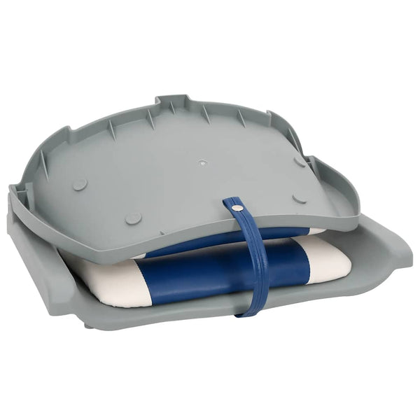 Klappbares Bootssitz-Set, 2-teilig, Blau/Weiß