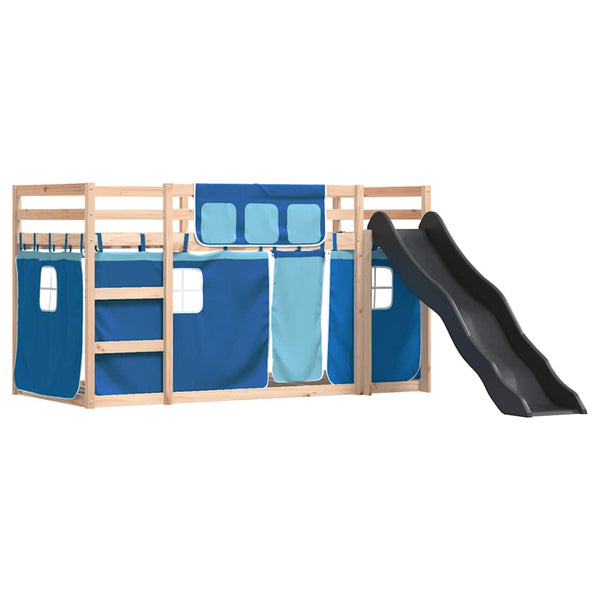 Etagenbett mit Rutsche Blau 90x200 cm
