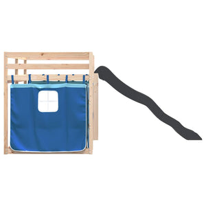 Etagenbett mit Rutsche Blau 90x200 cm