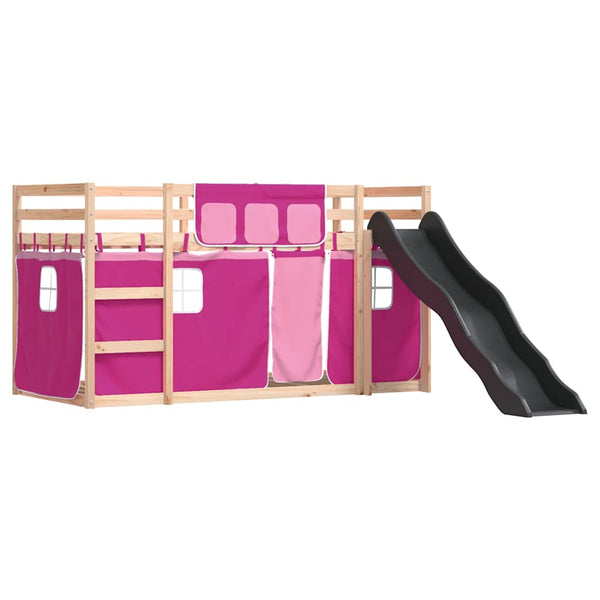 Etagenbett mit Rutsche Rosa 90x200 cm