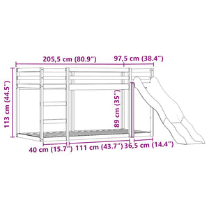 Etagenbett mit Rutsche Rosa 90x200 cm