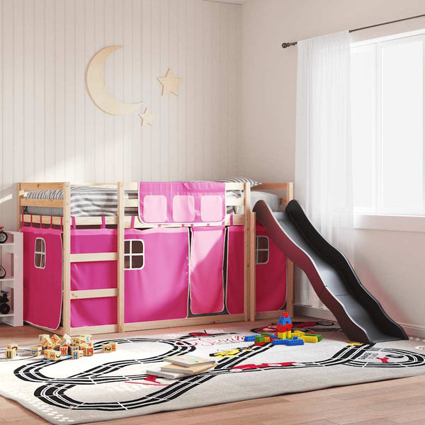 Etagenbett mit Rutsche Rosa 90x200 cm