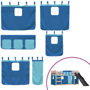 Etagenbett mit Rutsche Blau 80x200 cm