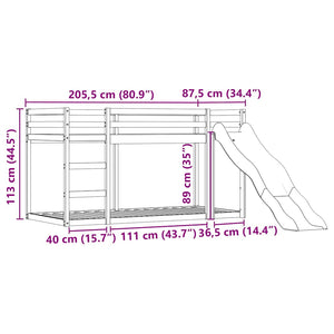 Etagenbett mit Rutsche Rosa 80x200 cm