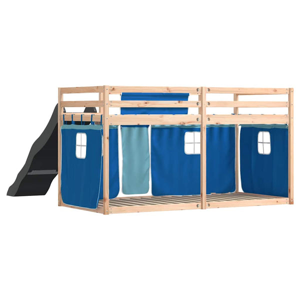 Etagenbett mit Rutsche Blau 90x190 cm