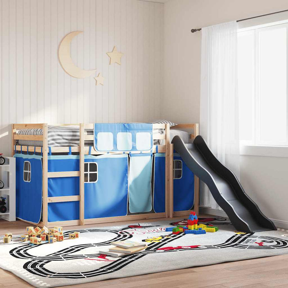 Etagenbett mit Rutsche Blau 90x190 cm