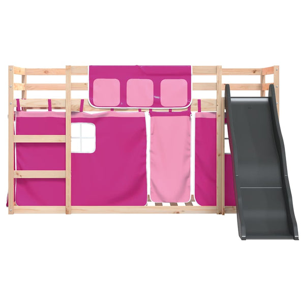 Etagenbett mit Rutsche Rosa 90x190 cm