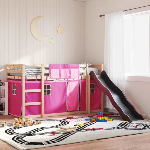 Etagenbett mit Rutsche Rosa 90x190 cm