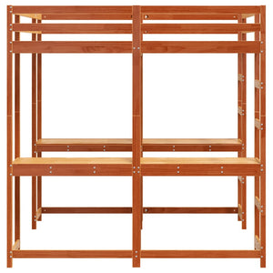 Hochbett mit Schreibtisch Braun 160x200 cm