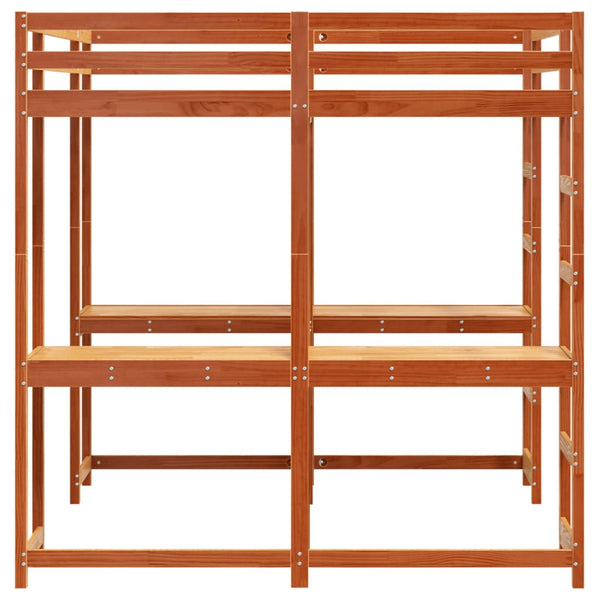 Hochbett mit Schreibtisch Braun 160x200 cm