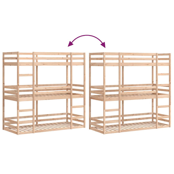 Dreifach Etagenbett Kiefer 80x200cm