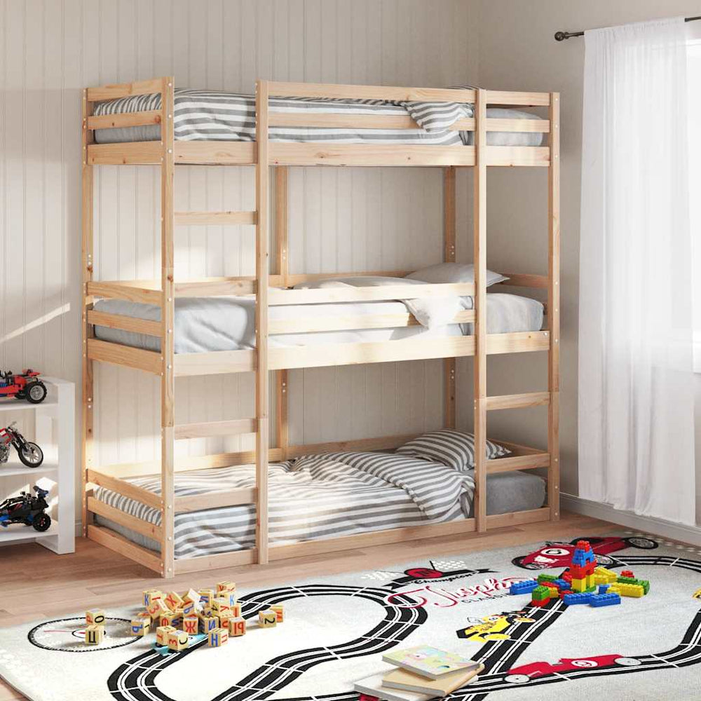 Dreifach Etagenbett Kiefer 80x200cm