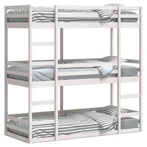 Dreifach Etagenbett Kiefer 80x200 cm Weiß