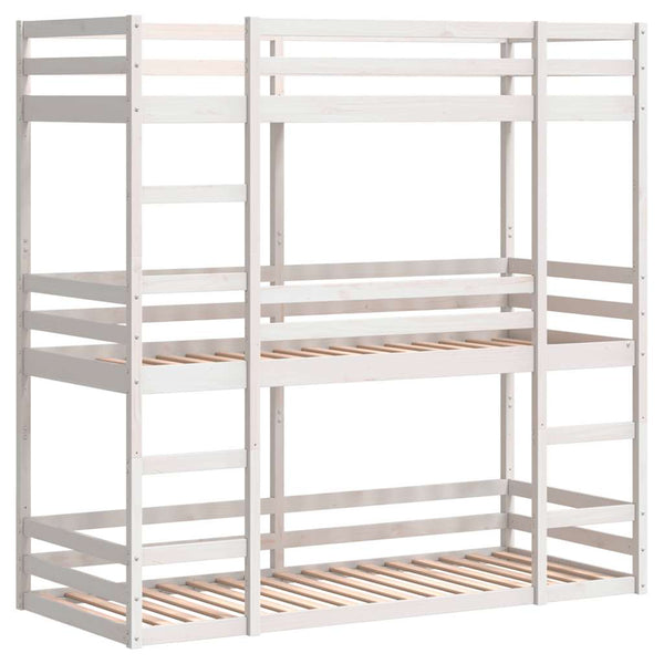 Dreifach Etagenbett Kiefer 80x200 cm Weiß