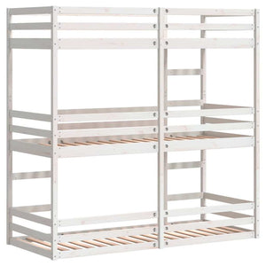 Dreifach Etagenbett Kiefer 80x200 cm Weiß