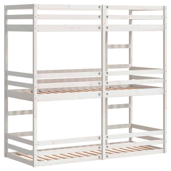 Dreifach Etagenbett Kiefer 80x200 cm Weiß