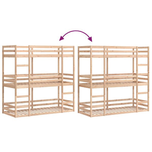 Dreifach Etagenbett Kiefer 90x200 cm