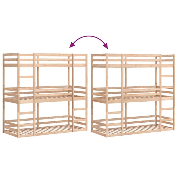 Dreifach Etagenbett Kiefer 90x200 cm
