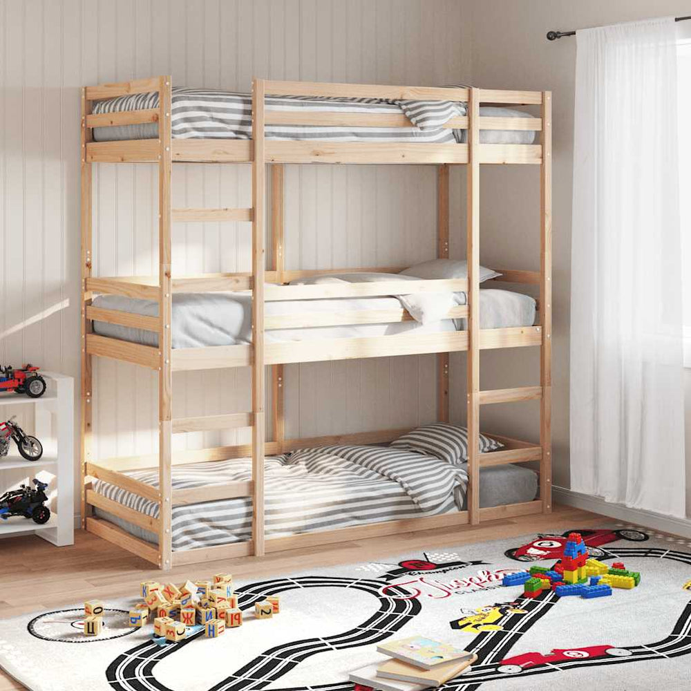 Dreifach Etagenbett Kiefer 90x200 cm