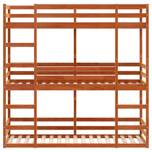 Dreifach Etagenbett 90x200 cm Kiefer Massivholz