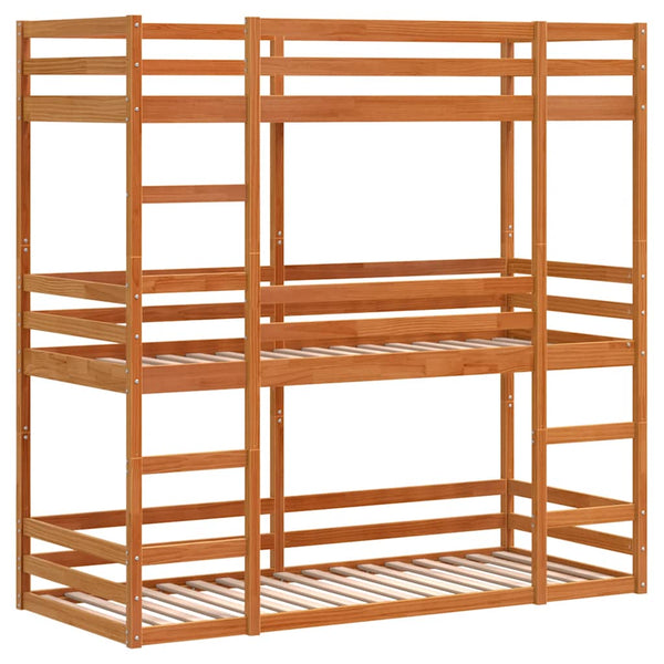 Dreifach Etagenbett 75x190 cm Kiefer Massivholz