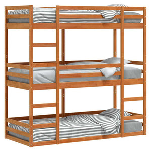 Dreifach Etagenbett 75x190 cm Kiefer Massivholz