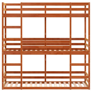 Dreifach Etagenbett 75x190 cm Kiefer Massivholz