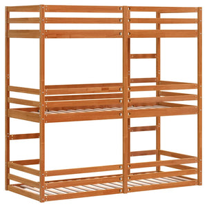 Dreifach Etagenbett 75x190 cm Kiefer Massivholz