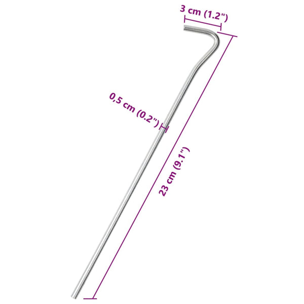 Zeltheringe, 50 Stk, 23cm, Verzinkt
