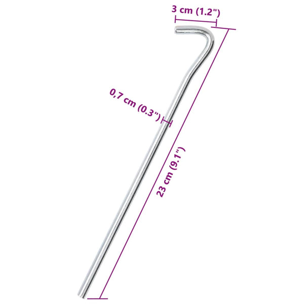 Zeltheringe, 50 Stk, 23cm, Verzinkt