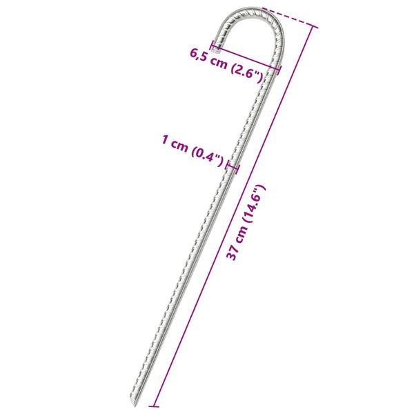 Zeltheringe 37 cm Verzinkter Stahl, 6er-Set