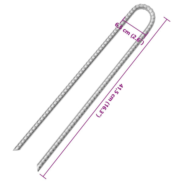 Zeltheringe U-Form, 41,5 cm, 6er-Set