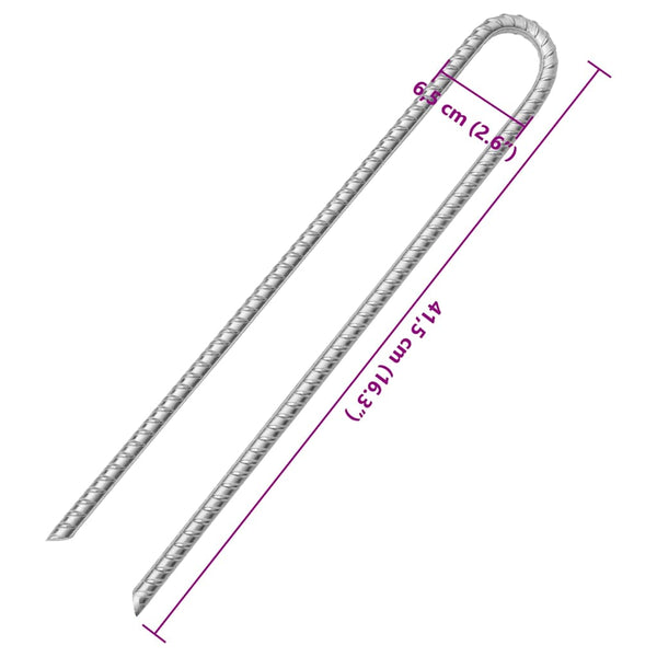 Zeltheringe U-Form, 12 Stk., 41,5 cm, Verzinkt